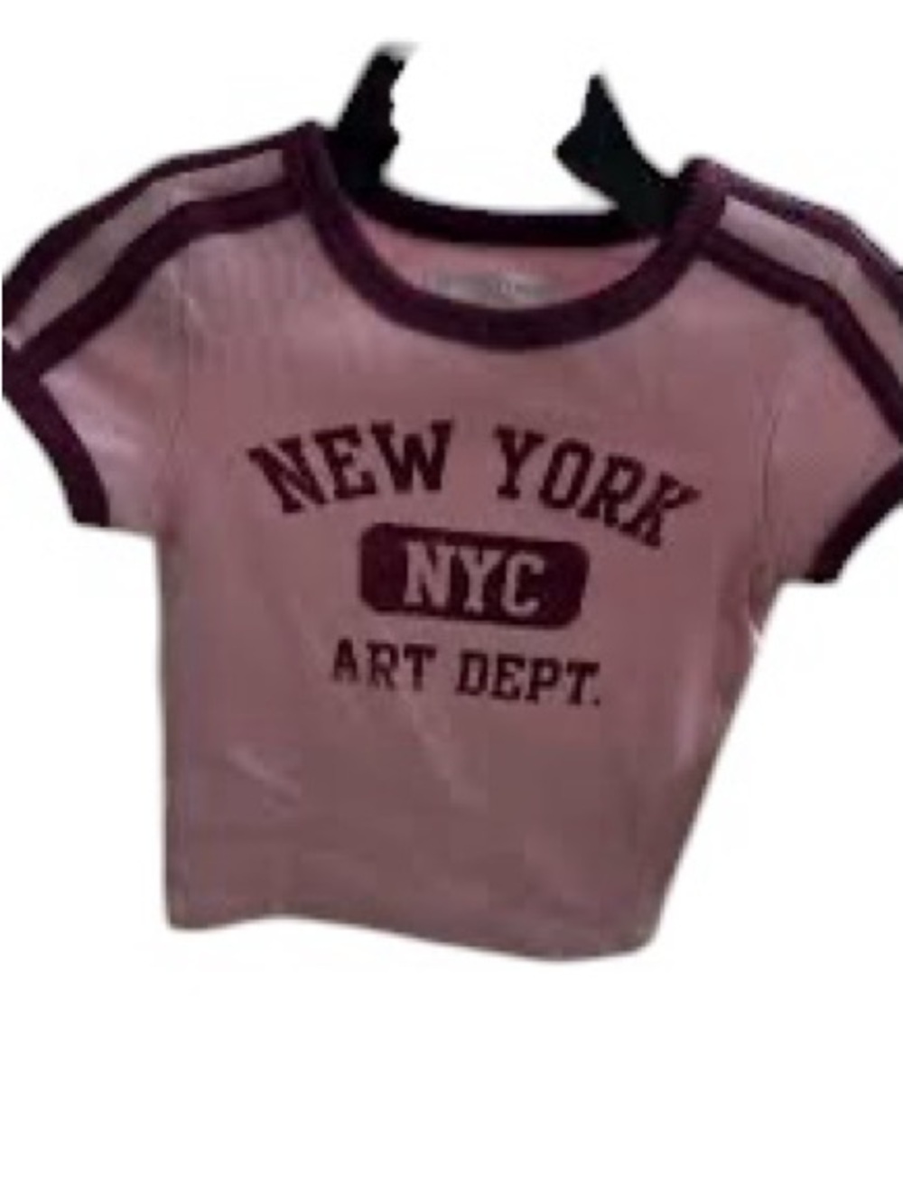 Girls' Light Pink New York Graphic Short Sleeve Tee with Dark Pink Trim